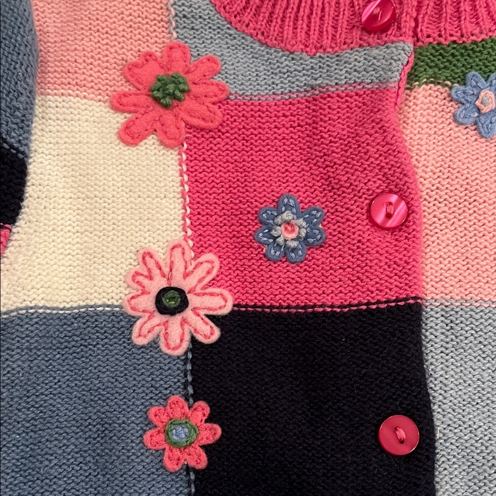 NWT Hartstrings Multicolor Floral Patchwork Cardigan Sweater 2T - Picture 4 of 8